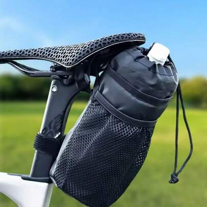 1pc Portable Bicycle Water Bottle Bag, Large Capacity Waterproof Insulated Cycling Phone Pouch, Multifunctional Mountain/Road Bike Handlebar Storage Bag, Outdoor Cycling Tool Bag, Bicycle Accessories
