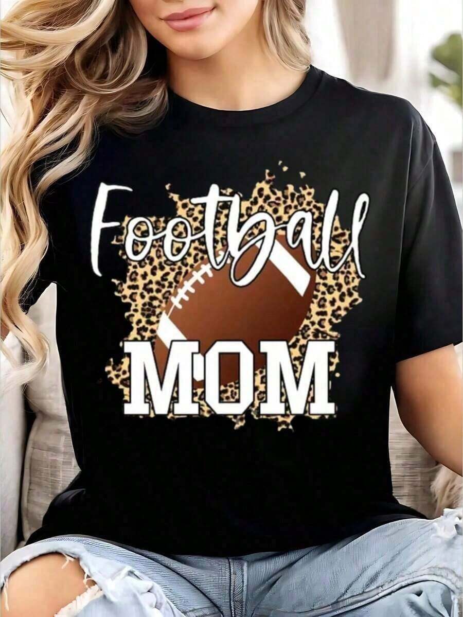 Women's Baseball Mom T-Shirts, Unisex Style, Funny Graphic Tees, Crew Neck, Loose And Casual - Tayzi RY08 - Black02 - 查看 1