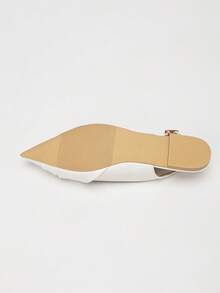 New Fashion Women's Pointed Toe Bow Tie Mary Jane Casual Flat Shoes, Backless Sandals - White - View 3