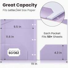 2-Pocket Folders Plastic Folders With Pockets 3 Hole Punched 1 Pack Pockets Folder For 3 Ring Binder With Labels Heavy Duty Binder Folder For Document Letter Size File Folder Pink - Hồng - Xem 6