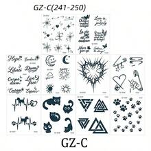 10pcs Herbal Juice Temporary Tattoo Stickers, Realistic Effect, Durable Pattern, Suitable For Men & Women, Letter, Butterfly, Heart, Moon Designs, Applicable For Dates, Carnival Parties - Black - View 8