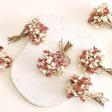 1-3-6 Ramos de flores de hortensias artificiales de color rosa en polvo, adecuadas para decoración de bodas y eventos, estilo clásico para todo el año, perfectas para temas nupciales, Navidad, Acción de Gracias, regalos de propuesta de boda - Rosa 6 piezas - Ver 11