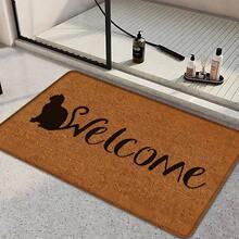 1pc Home Decor, Warm Pattern Printed Linen Kitchen Rug, Bathroom Mat, Doormat, 3D Printed Rectangular Carpet For Living Room, Bedroom, Hallway, Bathroom, Laundry Room - Polyester Carpet For Indoor And Outdoor Decoration - Multicolor - View 2