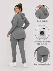 Women's Autumn/Winter Cold Weather Set In Fleece, Sizes Gg G1 - Grey - View 6