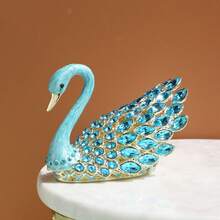 SUSUZUKU 1 pieza Caja de joyería en forma de cisne hueco con esmalte "Amor Eterno", caja decorativa de metal pequeña, regalo creativo para el Día de San Valentín - cisne - Ver 11