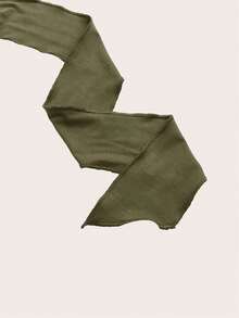 Parte superior de punto fruncida de unicolor + Gargantilla, Primavera/Verano, Parte superior elegante, Parte superior para salir, Playa, Campo, Parte superior casual, Elegante, Ropa de cumpleaños, Parte superior estilo bohemio, Parte superior f - Verde militar - Ver 3