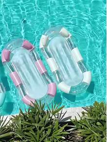 Sequin Striped Inflatable Floating Lounger With Backrest, Thick Adult Floating Bed Water Hammock - Multicolor - View 5