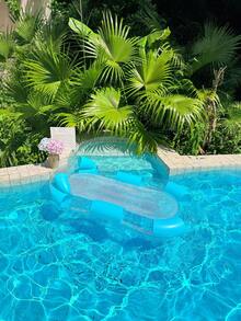 Sequin Striped Inflatable Floating Lounger With Backrest, Thick Adult Floating Bed Water Hammock - Multicolor - View 8