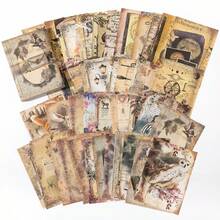 100pcs/Pack Vintage Themed Decorative Papers, Multipurpose DIY Decor, Includes 8 Designs Suitable For Back To School, Journaling, Scrapbooking, School Supplies - Material Paper - View 12