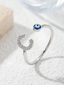 Elegant & Delicate Silver Letter A-Z Rings, Luxury Gift For Girlfriend, Party, Adjustable - Silver - View 10