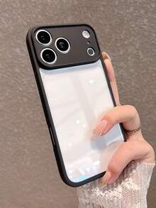 Full-Coverage Shockproof Black Acrylic Hard Phone Case, Compatible With IPhone 17 Pro Max/17 Pro/17/16 Pro Max/16/16 Pro/16 Plus/15/15 Pro Max/15 Pro/15 Plus/11/12/13/14 Pro Max/12 Pro/12 Pro Max/13 Pro/13 Pro Max/14 Pro/14 Pro Max - Black - View 6