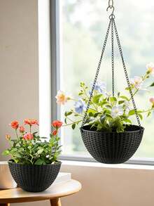 2個/1個 吊掛式植栽盆，適用於黃金葛，堅固承重、節省空間、附排水孔，編織吊掛花盆，適合蘭花、多肉植物、香草綠植，可方便掛於陽台、客廳、窗台、居家辦公區、庭院，相容多種吊掛安裝組、吊籃、戶外植栽盆、花園家具、戶外花園裝飾、花園裝飾品、園藝用品、花瓶、花園植栽盆、房間裝飾、園藝、花園飾品 - 彩色 - 查看 8