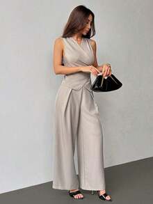 Trajes de mujer, elegantes para ir al trabajo en otoño/invierno - Albaricoque - Ver 4