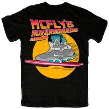 Camiseta con estampado de McFly Hoverboard inspirada en Regreso al futuro para hombre, camiseta informal de algodón de manga corta con cuello redondo, ropa de calle - forma - Ver 1