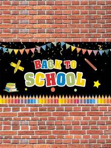 1pc - Welcome Back To School Classroom Decorative Backdrop Baby Shower. - Multicolor - View 6