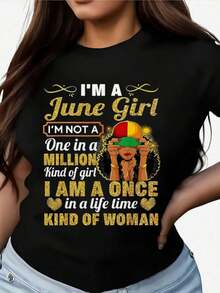 Altamente recomendado: Camiseta de cumpleaños para mujer, mes de junio, Géminis, con eslogan "Soy de junio" y diseño gráfico de junio. Camiseta negra casual de manga corta y cuello redondo. Lavable a máquina. Opaca. Fácil de combinar. - Negro - Ver 6
