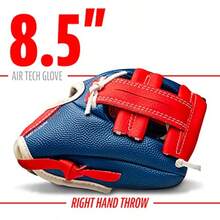 Franklin Sports Air Tech Adapt Series Guantes Teeball de 8.5 Pulgadas: Lanzador para diestros - Azul marino/Rojo - Ver 4