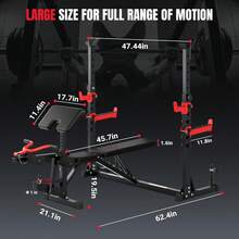 Weight Bench With Rack - Bench Press Set, Leg Extension, Preacher Curl & Flat/Incline/Decline Full Body Workout Bench, Adjustable  Weight Benches For Home Gym(47.44IN WIDE GRIP) - 6 IN 1 Allfit - View 8