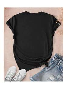 BASIC T-SHIRT WITH BOOK PRINT, Loose And Comfortable - Back - View 2