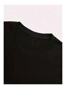 Basic T-Shirt With Vertical Heart Print, Loose And Comfortable - Back - View 3