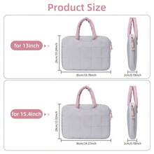 13-15.4 吋筆電保護套附手把，相容 MacBook Neo Air 13.3" 15.3"、11 代 (A16) 10 代 10.9 Air 5 Air 4 10.9 9 代 8 代 7 代 10.2 Pro 11 12.9 13，可愛便攜筆電保護套，中性款 - 查看 9
