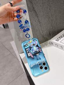 Disney Lilo & Stitch Phone Case With Stitch Charm And Stitch Lanyard - Cute Stitch Protective Case With Retro TV And "Lilo & Stitch" Lettering Design, Equipped With Delicate Stitch Decorative Lanyard And Beaded Bracelet For Easy Carrying, Compatible With IPhone 17, 16, 15, 14, 13, 12, 11 Pro Series, Ideal For Birthdays, Holidays, Anniversaries, Graduation Gifts, Or Any Special Occasion To Surprise Family, Friends, Classmates, And Loved Ones. - 白色 - 查看 5