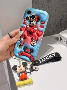 Disney Minnie Mouse Phone Case With Minnie Charm And Minnie Lanyard - Cute Minnie Protective Case With Red Polka Dot Dress And Heart Accent Design, Equipped With Delicate Minnie Decorative Lanyard And Beaded Bracelet For Easy Carrying, Compatible With IPhone 17, 16, 15, 14, 13, 12, 11 Pro Series, Ideal For Birthdays, Holidays, Anniversaries, Graduation Gifts, Or Any Special Occasion To Surprise Family, Friends, Classmates, And Loved Ones. - 白色 - 查看 4