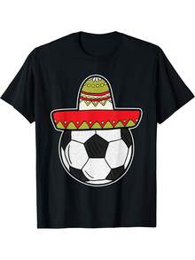 Camiseta de Fiesta Mexicana con Sombrero Fresco del Día de la Batalla de Puebla (5 de Mayo) - Negro - Ver 6