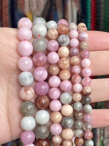 1 sợi hạt đá Chalcedony tự nhiên Alxa chất lượng cao 6/8/10mm để làm trang sức DIY vòng tay và vòng cổ. - Nhiều màu - Xem 7