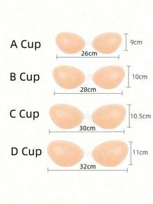 1pcs Women Strapless Silicone Invisible Bra Pads, Suitable For Spaghetti Strap Dresses And Wedding Gowns, Lift And Support Effect For Summer, Thin Breathable Invisible Bra And Double-Sided Adhesive Bra Pads, Reusable Pads, Swimsuit And Sports Bra Thickening Waterproof Bra Pads - C - 查看 6