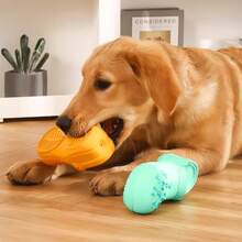 1Pc Squeaky Slipper Shaped Dog Chew Toy Durable Synthetic Sound Making Teething Toy Relieve Boredom Cleaning Teeth Interactive Pet Toy For Small Medium Dogs Corgi Teddy Bichon Daily Play - Tangerine - View 3