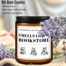 1 pièce Cadeau d'aromathérapie pour les amateurs de livres, cadeau créatif et amusant pour les amateurs de livres, cadeau parfumé pour l'anniversaire des lecteurs, exclusif pour les bibliothécaires et les passionnés de livres - Bougie parfumée à l'odeur de vieux livres - Taille Unique - Voir 3