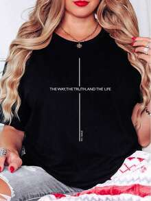 Estilo Oversized para Mujer, Camiseta John 14:6, Camiseta Yeshua, Merchandising de Jesus Is King, La Vía, La Verdad, La Vida, Camiseta de Jesús, Camiseta Cristiana para Hombre, Fe por Encima del Miedo, Camiseta Holgada para Mujer, Perfecta para Fiestas o Regalos, Suave y Cómoda - Negro - Ver 2