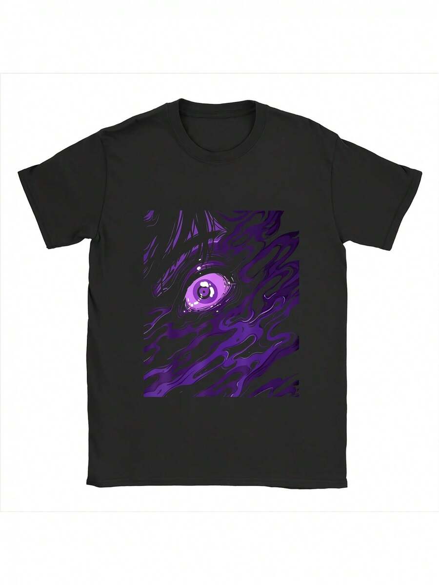 Camiseta Versátil para Mujer con Diseño de Anime Japonés, Manga, Horror y Weirdcore - Negro - Ver 1