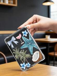 1pc Summer Element Collage Pattern Transparent Protective Case, Anti-Drop, Full Coverage, Silicone Soft Shell, Compatible With Kindle 11th Gen (2022) / Kindle Paperwhite 12th Gen (2024) / Kindle Colorsoft Signature Edition, Clara Color/Monochrome/Dual-Tone - Multicolor - View 5