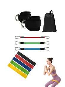 11pcs/Set Resistance Bands Kit, Ankle Straps, Booty Bands, Leg Bands, Shaping & Slimming, Fitness Bands, Ankle Elastic Bands Training Set - Multicolor - View 9