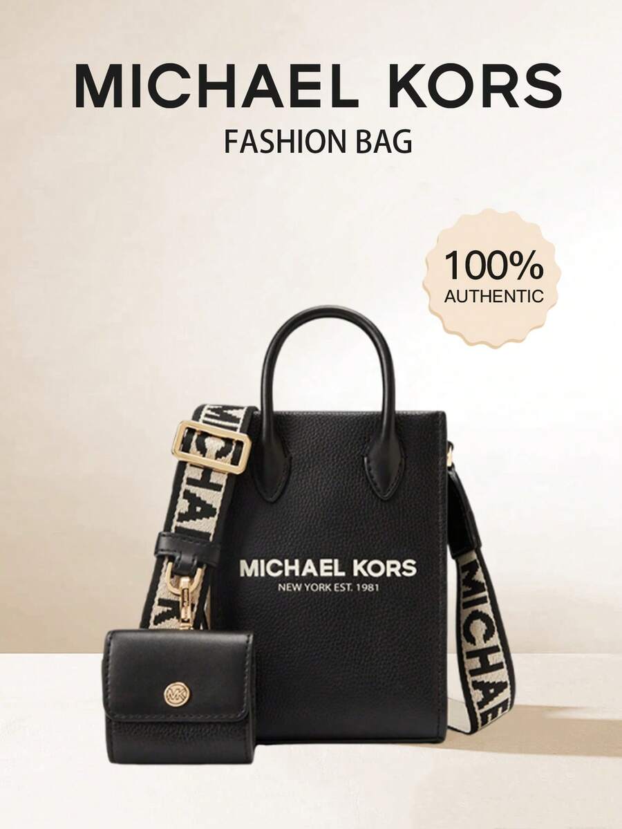 Michael Kors Mirella Women's Handbag Set With Wallet, Includes Adjustable Strap, Small Tote Shoulder Bag, Ladies Work Commute Tote - Black - View 1