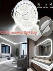 1 Gulungan 3,28 kaki, 2 Gulungan 32,8 kaki, Lampu Strip LED Putih/Putih Hangat 5V dengan Tombol Saklar, Lampu Strip LED USB 2835 LED, Lampu Strip Fleksibel USB Cocok untuk Dekorasi Rumah, Dapat Digunakan untuk Lampu Latar TV, Kamar Tidur, Lemari Pakaian, Dapur, Kabinet, Pencahayaan DIY, Lampu Latar TV, Pencahayaan Dekorasi Kamar Tidur dan Dapur, Lampu Dekorasi Cermin - Putih - View 5