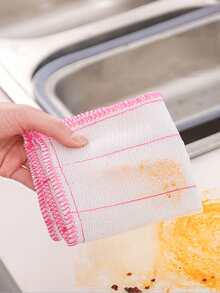 5PCS/10PCS Cotton Gauze Cleaning Cloths, Ultra Absorbent, Reusable And Washable For Kitchen, Bathroom, And Household Surfaces - Multicolor - View 5