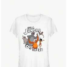 Girls' Jungle Book T-Shirt: It's A Jungle Out There! 220g Essential Unisex Cotton T-Shirt, 220g Of Unique Softness. Designed To Fit Everyone, Men And Women Alike. Durable, High-Quality Fabric, Ready For Any Cut, Delicate To The Touch But Built To Last. Lightweight Tops For Women, Perfect For Autumn Outfits, Vacation Wear, And New Year's Costumes. - 白色 - 查看 1