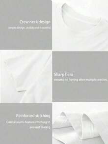 I Feel Like It's 2012, Simple Retro Letter Print Short Sleeve Casual T-Shirt, Women's Fashionable Printed T-Shirt For All Seasons, Simple Casual Short Sleeve Top For Women, Round Neck Short Sleeve T-Shirt For Parties, Gifts, Holidays, Daily Wear - 白色 - 查看 6