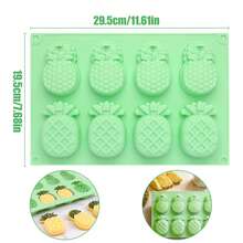 1Pc 8 Cavity Pineapple Shaped Silicone Candy Mold, Suitable For Making Candy, Chocolate, Cake, Bread And DIY Handmade Baking Tray - View 2