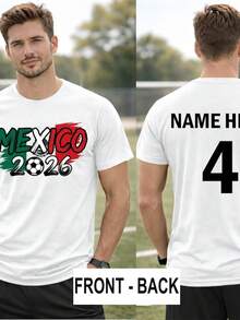 Camiseta de Fútbol de México 2026, Jersey Personalizado con Nombre y Número para la Copa Mundial, Camiseta Personalizada para Fanáticos del Fútbol, Camiseta de Fútbol de México - Negro - Ver 6