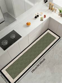 1 pièce Tapis de cuisine en terre de diatomée, bordure beige avec bord ondulé noir, épaisseur 3,5 mm, absorbant, antidérapant, résistant à la saleté, tapis de sol décoratif pour la cuisine, la salle de bain, l'entrée, le salon, le couloir, tapis de porte antidérapant - Multicolore - Voir 12