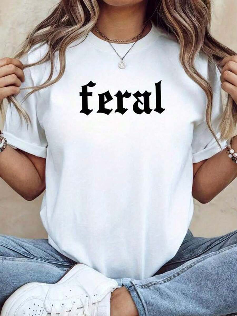 Camiseta vintage salve - Drtido diseño de estampado de letras góticas - Tela suave y transpirable - Fondo negro con diseño de letras blancas - Estilo cajero uni de uso diario - Lavable a máquina, cómoda y duradera, opción de regalo i