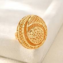Luxury & Retro - Large Ring Face Women's Gold Ring - Alternative To Gold Ring - Yellow Gold - View 1