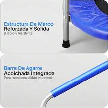 Trampolín Portátil y Plegable SereneLife - Rebotador de 36 para Uso Doméstico, Ejercicio Corporal y Fitness - Versión Actualizada - SLSPT365 MUVR - Azul de 36 pulgadas - Ver 4