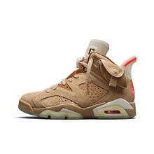 Nike Jordan Air Jordan 6 Retro SP "British Khaki" T Rendy High-Top Retro Basketball Shoes, Unisex, Khaki Brown - DH0690-200 - 查看 10
