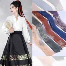 马形发饰，中国风汉服发带，传统红色缎带发饰 - 彩色 - 查看 5