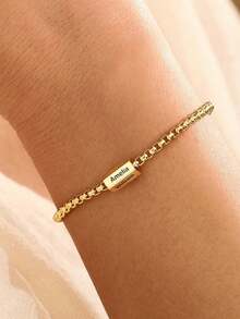 1 chiếc vòng tay khắc tên theo yêu cầu, vòng tay khắc nhiều chữ cái, khắc tên theo yêu cầu từ 1-6 chữ cái, vòng tay mặt dây chuyền khắc tên cá nhân hóa, quà tặng cho nữ/nam, vòng tay vàng, quà Giáng sinh, quà Ngày của Mẹ, quà Ngày của Cha, vòng tay tùy chỉnh, vòng tay cá nhân hóa, quà tặng mùa tốt nghiệp, quà tặng kỷ niệm cho người yêu, quà sinh nhật. - Nhiều màu - Xem 8